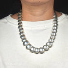 Vintage southwestern sterling silver pillow bead Native American necklace