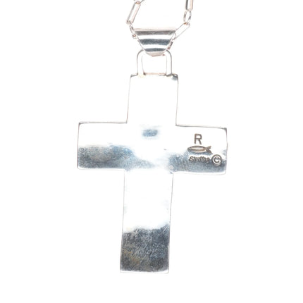 Roger John Navajo sterling silver cross necklace/pendant