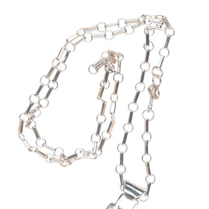 Roger John Navajo sterling silver cross necklace/pendant