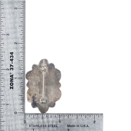 50's-60's Vintage Navajo sterling silver turquoise cluster pin/brooch