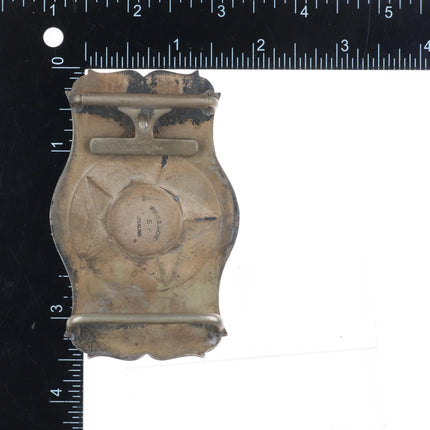 Vintage Irvine & Jachens San Francisco hand engraved sterling silver belt buckle