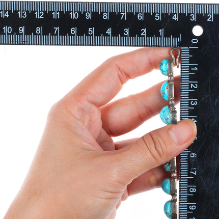 Large vintage Navajo sterling silver high grade turquoise cross pendant