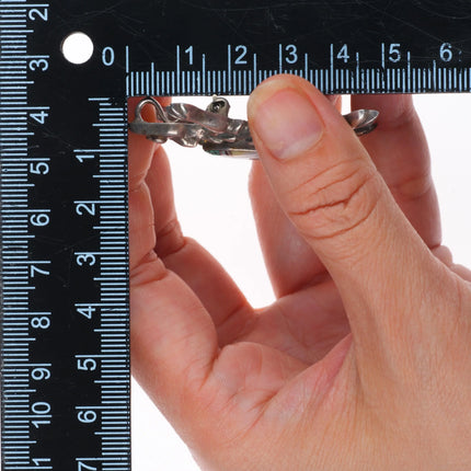 Frank Chee Navajo sterling silver Horned Toad channel inlay pendant/pin/brooch