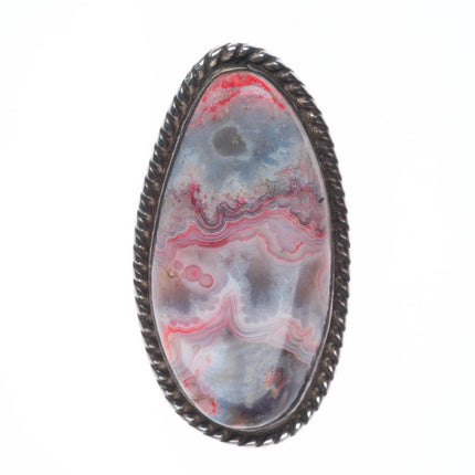 Vintage southwestern sterling silver pink agate necklace pendant