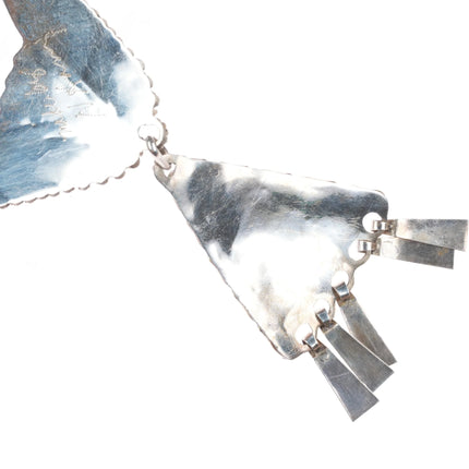 Vintage Nelson Harry Zuni sterling silver needlepoint turquoise  necklace