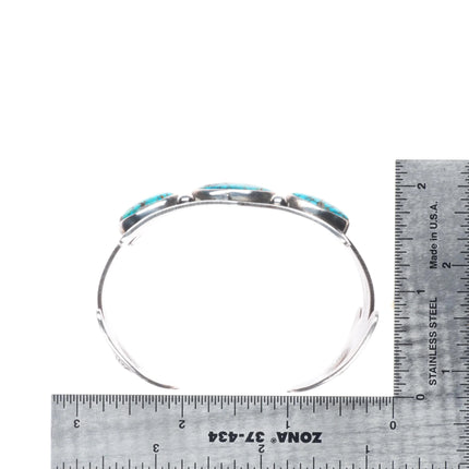 6.5" 40's-50's Navajo sterling silver spiderweb turquoise arrow cuff bracelet