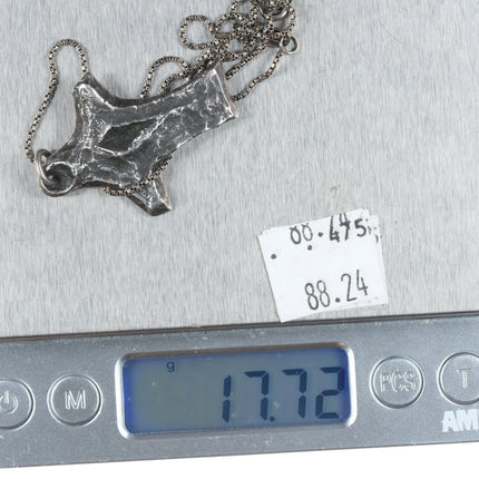 Retired James Avery sterling silver brutalist cross pendant