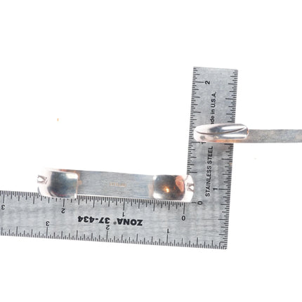 6.25"-6.5" Vintage Navajo sterling silver hand stamped stacker cuff bracelets