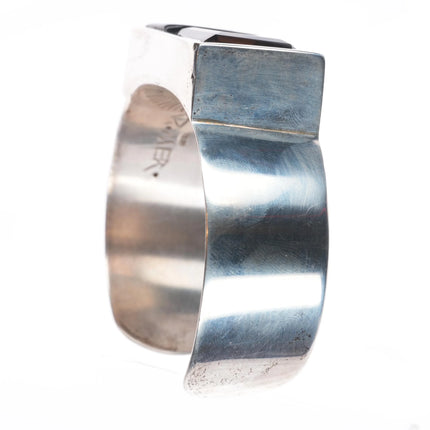 6.3" Danny Romero Yaqui - Smoky quartz, turquoise sterling silver cuff bracelet