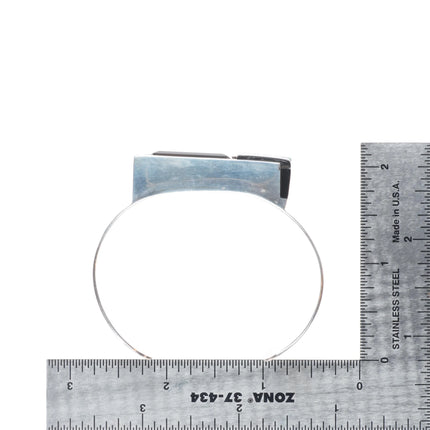 6.3" Danny Romero Yaqui - Smoky quartz, turquoise sterling silver cuff bracelet