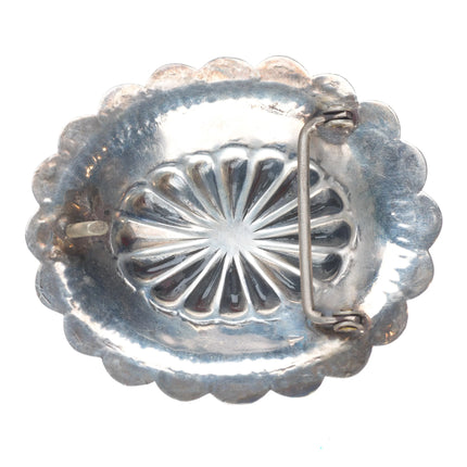 50's-60's Vintage Navajo sterling silver concho belt buckle w/nice turquoise