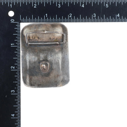 crude vintage southwestern sterling silver belt buckle awesome Nevada Turquoise
