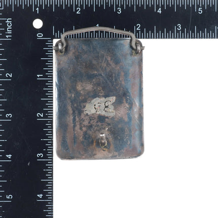 crude c1950's Navajo sterling silver 3 stone turquoise belt buckle