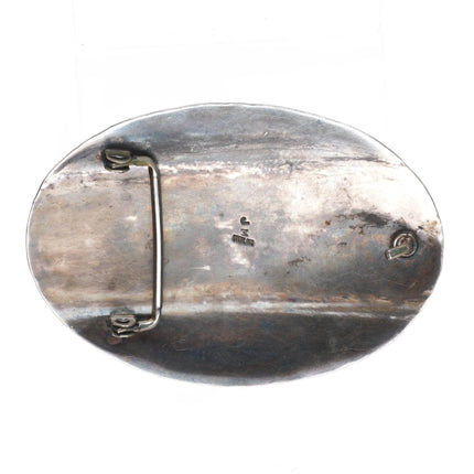 vintage James Mason Navajo sterling silver hand stamped cross belt buckle