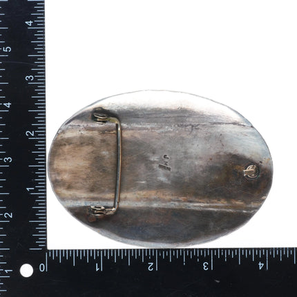 vintage James Mason Navajo sterling silver hand stamped cross belt buckle