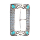 30's-40's Navajo Lone Mountain Turquoise sterling silver concho belt buckle