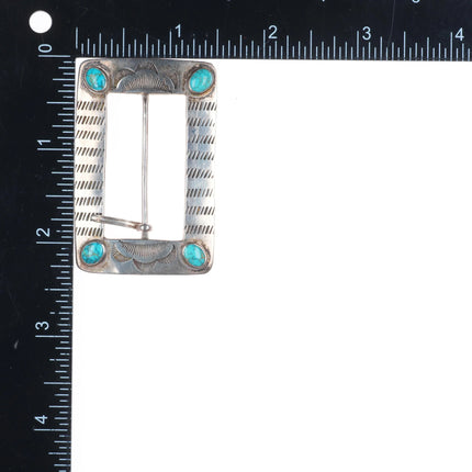 30's-40's Navajo Lone Mountain Turquoise sterling silver concho belt buckle