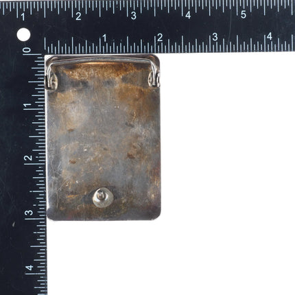 Vintage modernist sterling silver belt buckle with turquoise