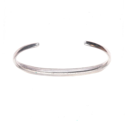 6" 40's-50's Zuni hand carved turquoise slim stacker silver cuff bracelet