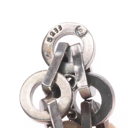 7.25" heavy Vintage Mexican sterling silver chain link bracelet