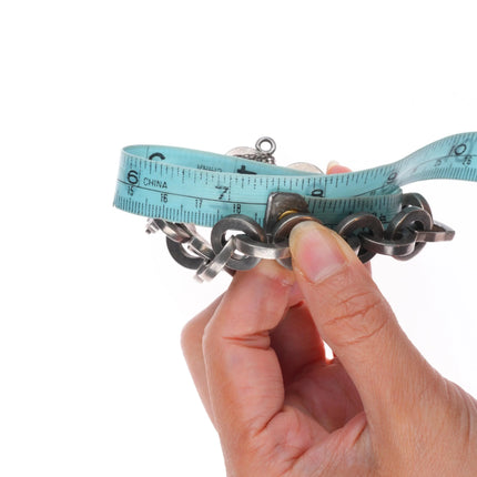 7.25" heavy Vintage Mexican sterling silver chain link bracelet