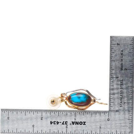 Sam Patania 18k gold, Platinum-high grade Bisbee turquoise necklace/earrings set