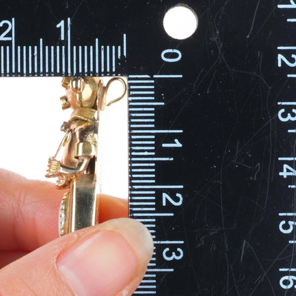 Michael Horse-Yaqui natural Opal, diamond, 14k gold kachina figural pendant