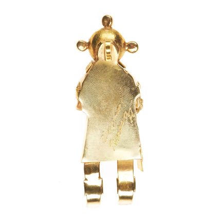 Michael Horse-Yaqui natural Opal, diamond, 14k gold kachina figural pendant