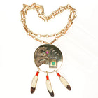 Michael Horse-Yaqui 14k gold, diamond, emerald, ruby, sterling silver necklace