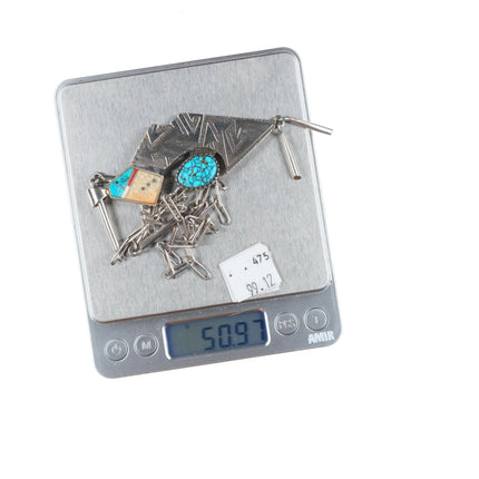 Richard Tsosie Navajo high grade spiderweb turquoise sterling silver pendant