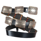 Vintage  Calvin Mariano Navajo sterling silver heavily stamped concho belt