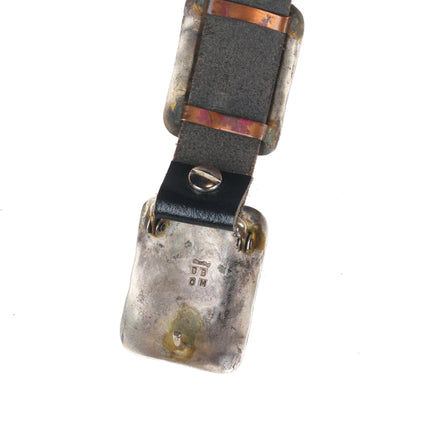 Vintage  Calvin Mariano Navajo sterling silver heavily stamped concho belt