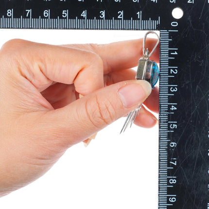 Danny Romero Yaqui high grade spiderweb Bisbee turquoise sterling silver pendant