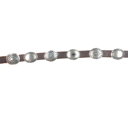 Patrick Ohlinger Coin/Sterling silver, turquoise, coral hand stamped concho belt