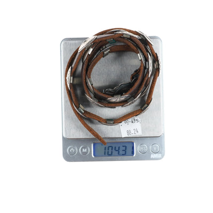 Patrick Ohlinger Coin/Sterling silver, turquoise, coral hand stamped concho belt