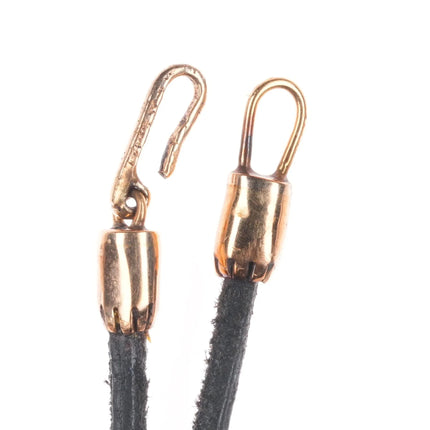 Michael Horse-Yaqui 14k gold, corn row turquoise/coral bull skull pendant