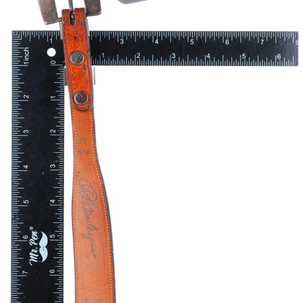 Vintage Navajo sterling silver spiderweb turquoise inlay ranger belt buckle set