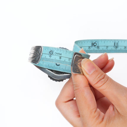 6.75" 1950's Vintage Maisels sterling silver Fred Harvey turquoise cuff bracelet