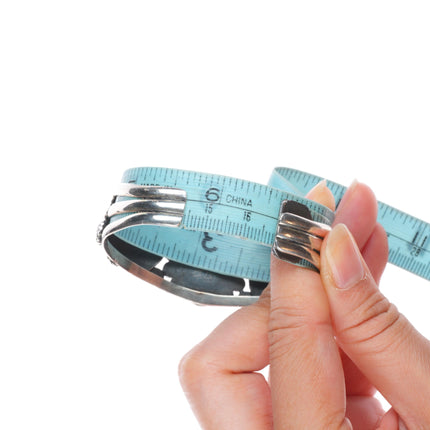 6.6" Vintage Labradorite Navajo sterling silver T feather design cuff bracelet