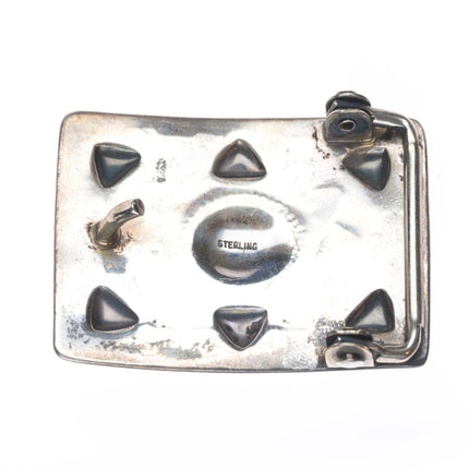 Vintage Small vintage Navajo sterling silver stamped belt buckle