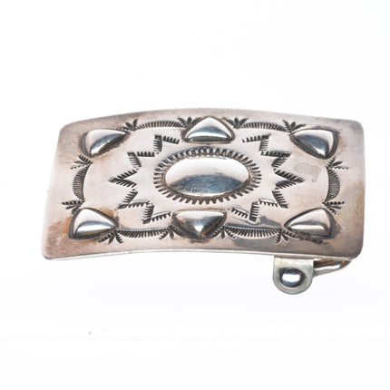 Vintage Small vintage Navajo sterling silver stamped belt buckle