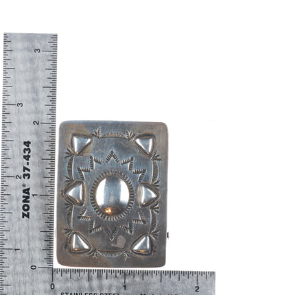 Vintage Small vintage Navajo sterling silver stamped belt buckle