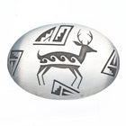 Vintage Navajo overlay sterling silver belt buckle with deer overlay b