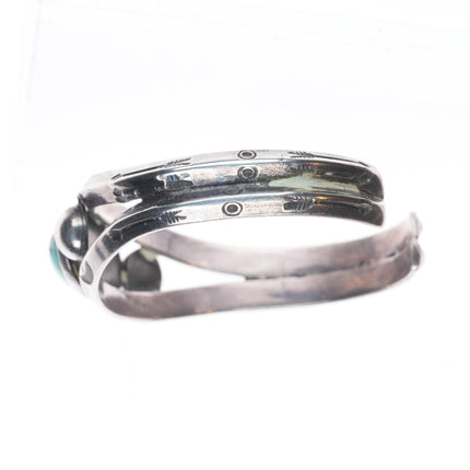 6" c1940's Navajo Royston turquoise carinated sterling silver cuff bracelet