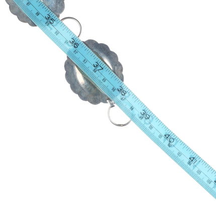 38.5" Robert Johnson Navajo sterling silver stamped link concho belt vintage