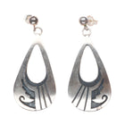 Loren Sakeva Hopi Overlay dangle earrings sterling silver