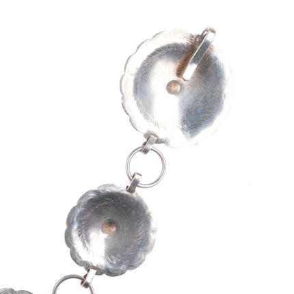 32.5" Vintage Navajo sterling silver hand stamped link concho belt vintage