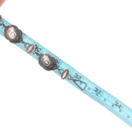 32.5" 30's-40's Vintage Navajo sterling silver link conch belt/hatband