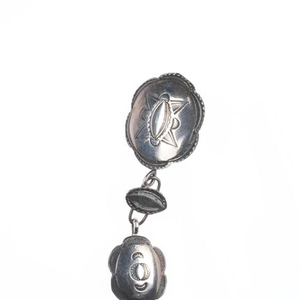 32.5" 30's-40's Vintage Navajo sterling silver link conch belt/hatband