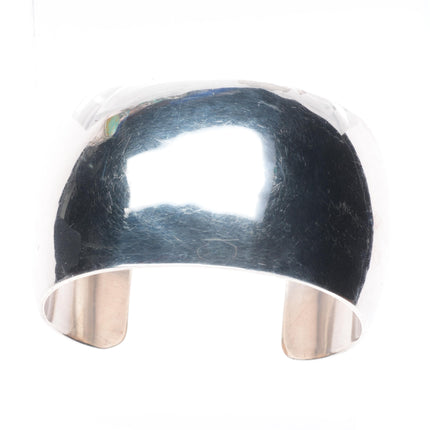 6.5" Sarah Cly Navajo wide band sterling silver domed cuff bracelet